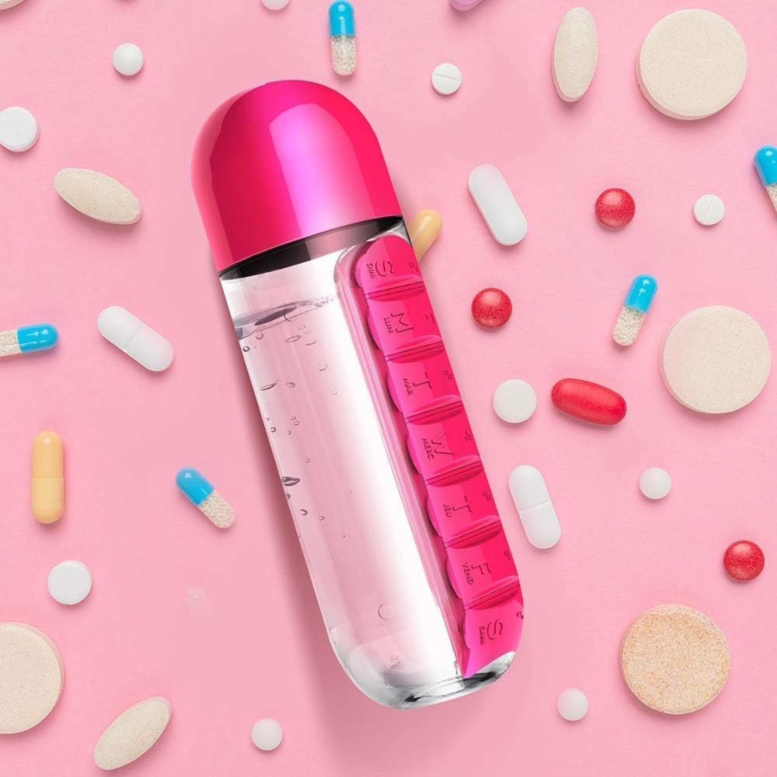 Water Bottle With Pill Holder